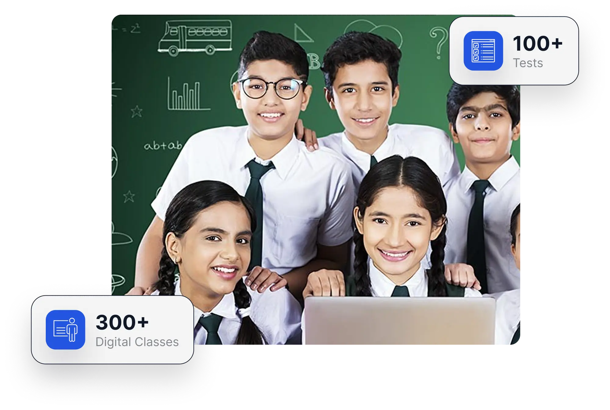 Students using AI learning system
